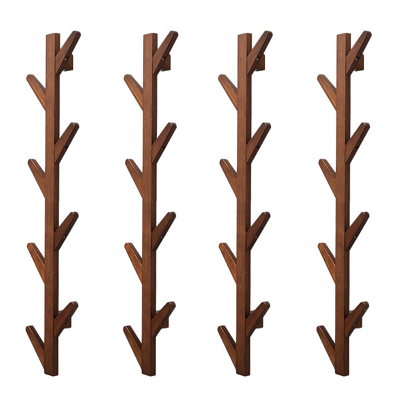 Contemporary Simple Hall Tree Wooden Wall Mounted Hall Tree with Hook