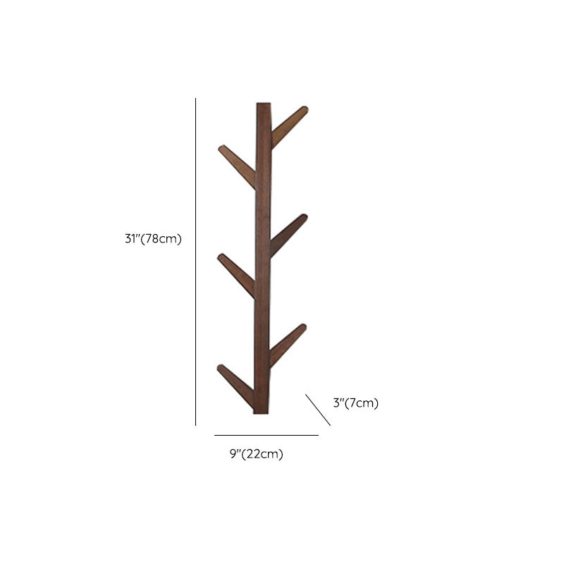 Contemporary Simple Hall Tree Wooden Wall Mounted Hall Tree with Hook