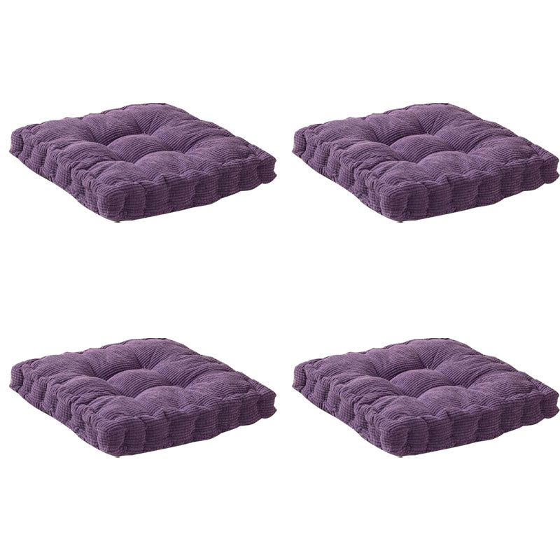 Modern Pouf Ottoman Velvet Tear Resistant Upholstered Tufted Solid Color Square Ottoman