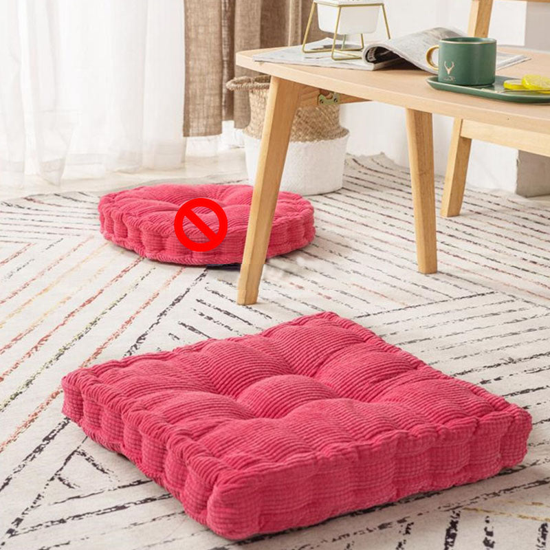 Modern Pouf Ottoman Velvet Tear Resistant Upholstered Tufted Solid Color Square Ottoman
