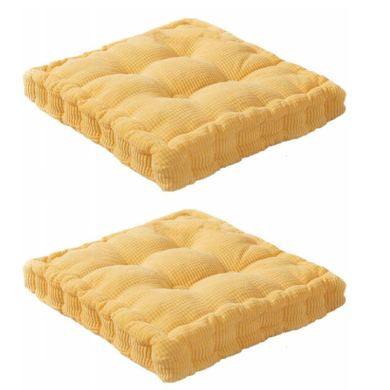Modern Pouf Ottoman Velvet Tear Resistant Upholstered Tufted Solid Color Square Ottoman