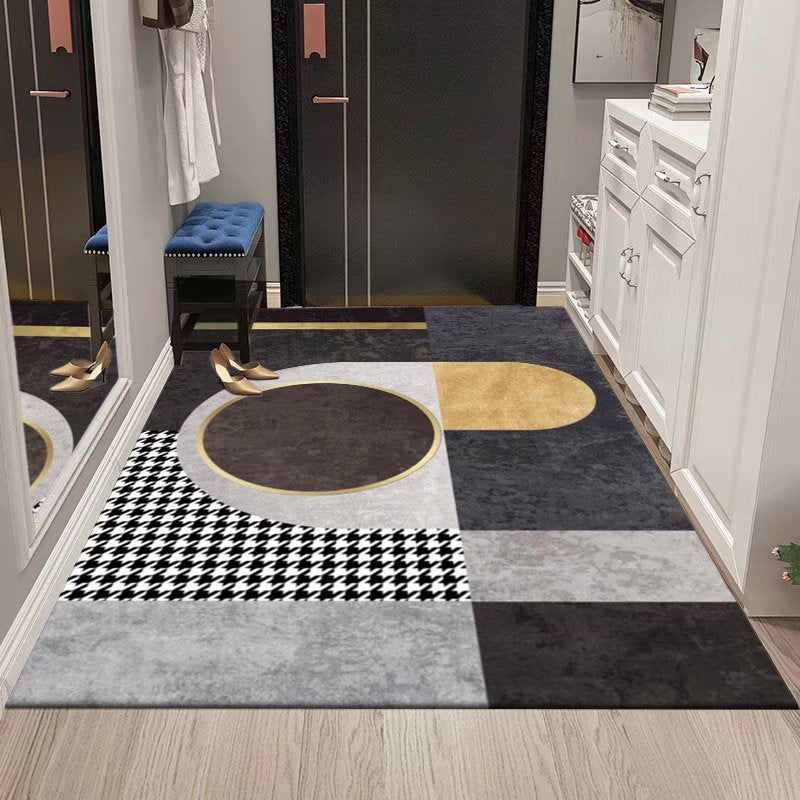 Modern Indoor Rug Rectangle Geometric Print Area Rug Non-Slip Backing Rug