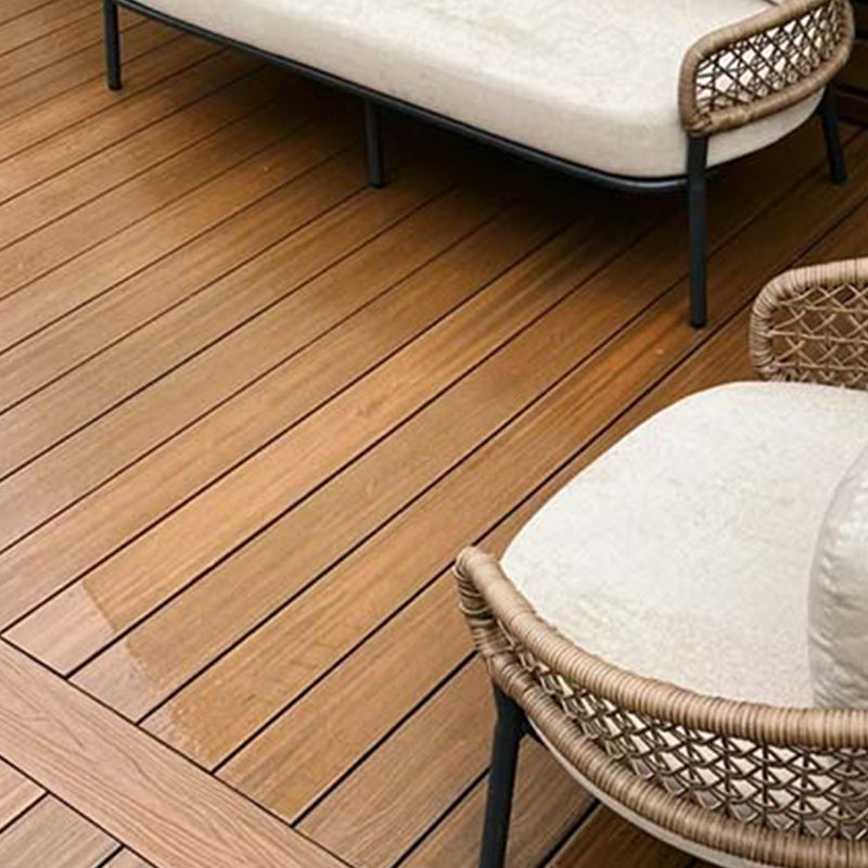 Non-fading Outdoor WPC Flooring Rectangle Modern Style Waterproof Nail Flooring