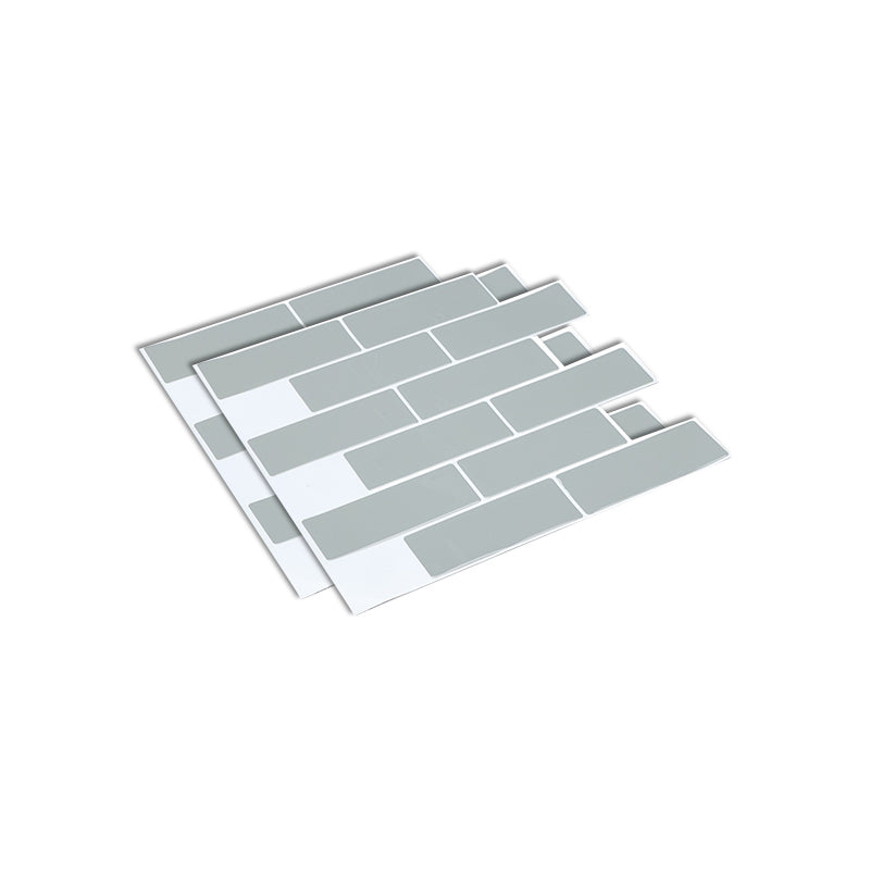 Plastic Peel & Stick Subway Tile Modern Simple Subway Tile Wallpaper