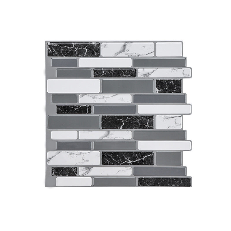 Plastic Peel & Stick Subway Tile Modern Simple Subway Tile Wallpaper