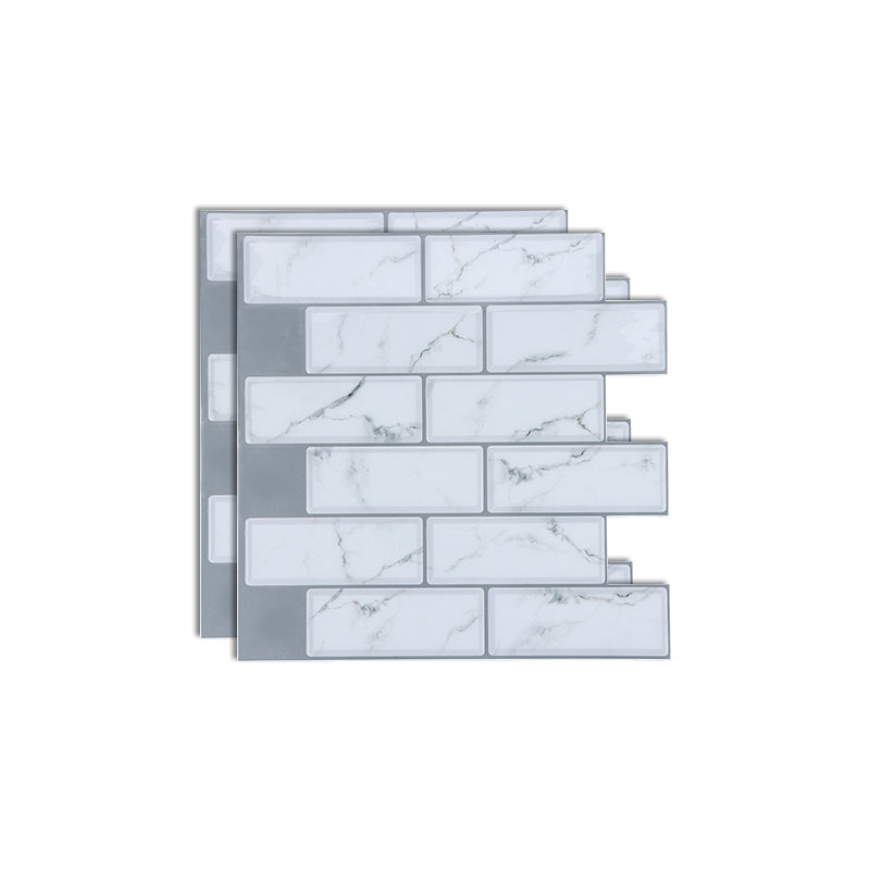 Plastic Peel & Stick Subway Tile Modern Simple Subway Tile Wallpaper