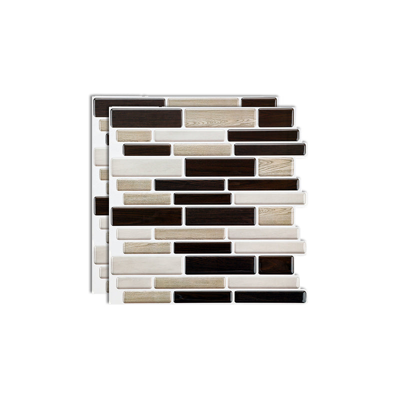 Plastic Peel & Stick Subway Tile Modern Simple Subway Tile Wallpaper