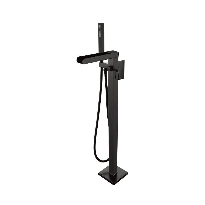 Modern Freestanding Tub Fillers Copper Floor Mounted with Handshower Bathtub Faucet