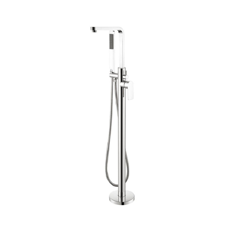 Modern Freestanding Tub Fillers Copper Floor Mounted with Handshower Bathtub Faucet