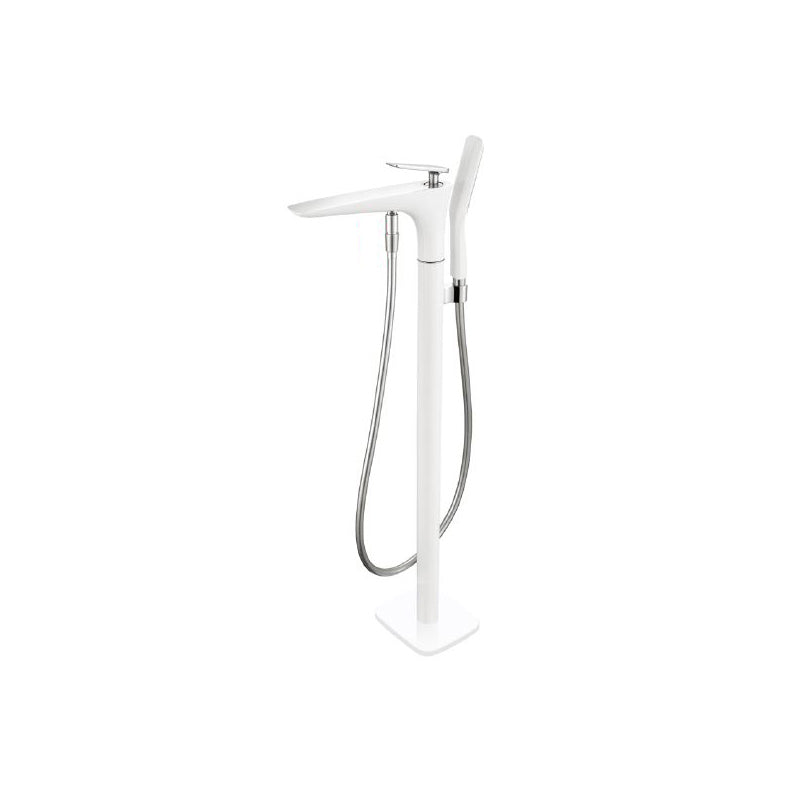Modern Freestanding Tub Fillers Copper Floor Mounted with Handshower Bathtub Faucet