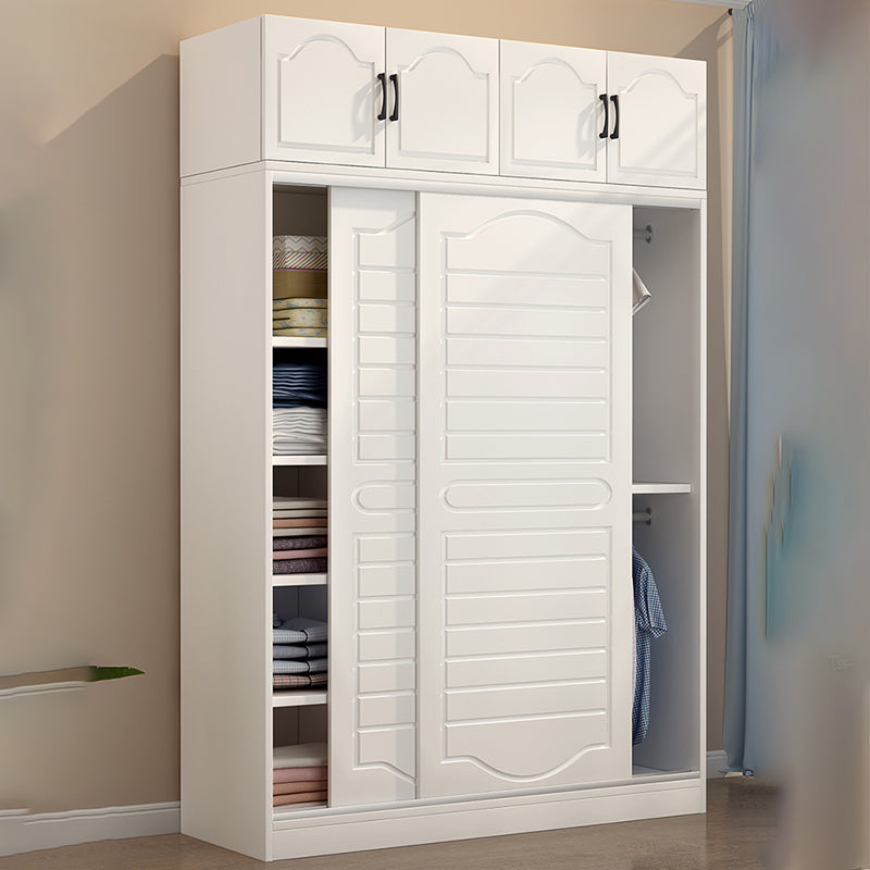Modern White Wood Frame Wardrobe Freestanding Wardrobe with Soft Close Doors
