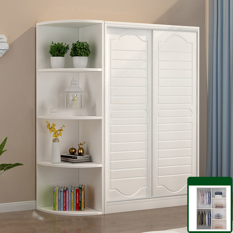 Modern White Wood Frame Wardrobe Freestanding Wardrobe with Soft Close Doors
