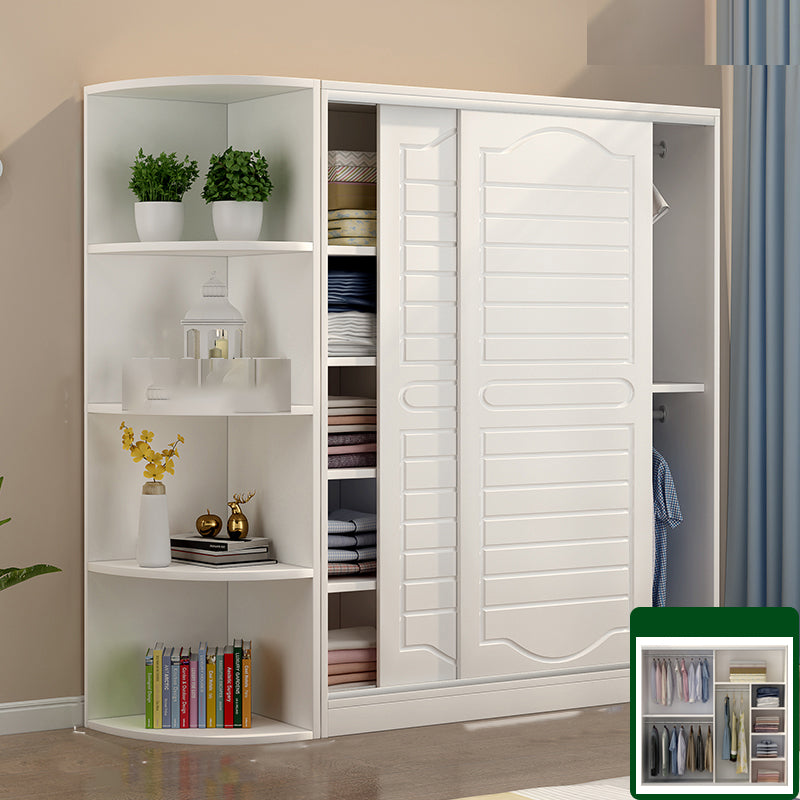 Modern White Wood Frame Wardrobe Freestanding Wardrobe with Soft Close Doors