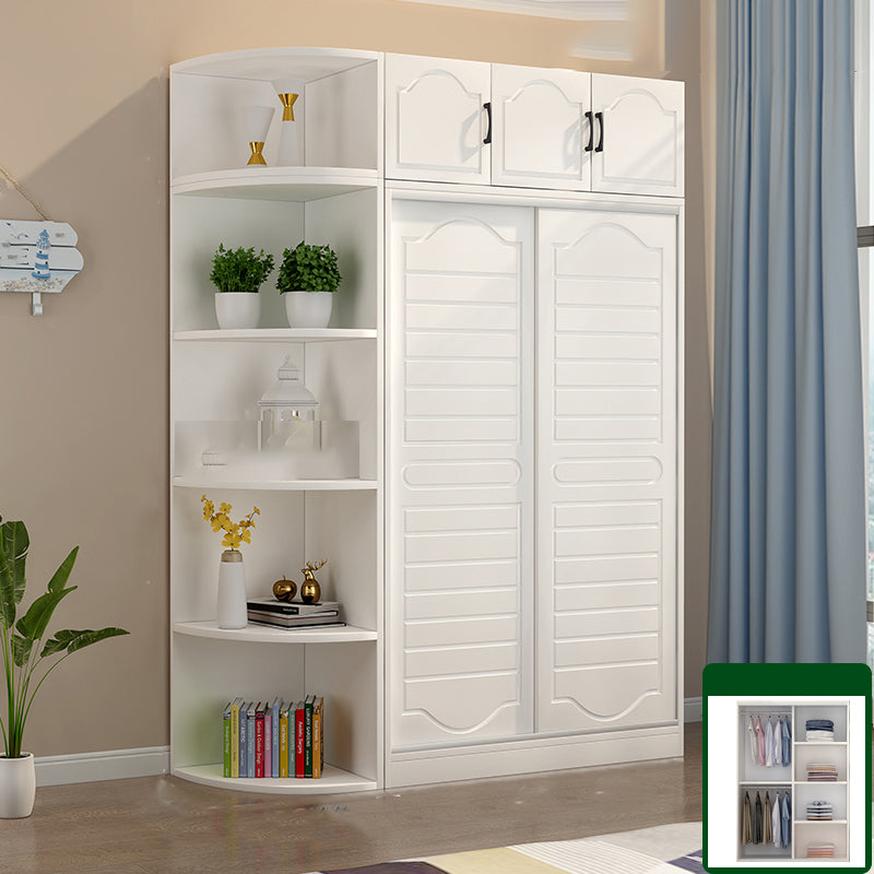 Modern White Wood Frame Wardrobe Freestanding Wardrobe with Soft Close Doors