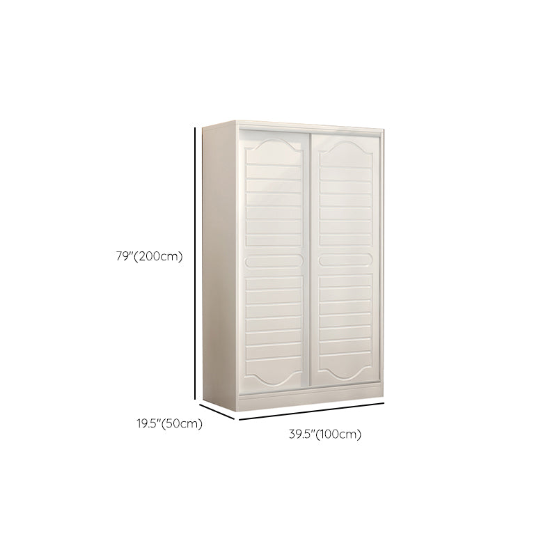 Modern White Wood Frame Wardrobe Freestanding Wardrobe with Soft Close Doors