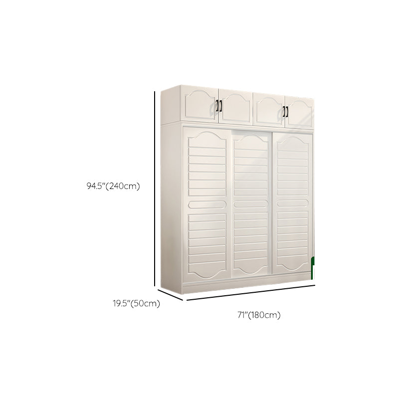 Modern White Wood Frame Wardrobe Freestanding Wardrobe with Soft Close Doors