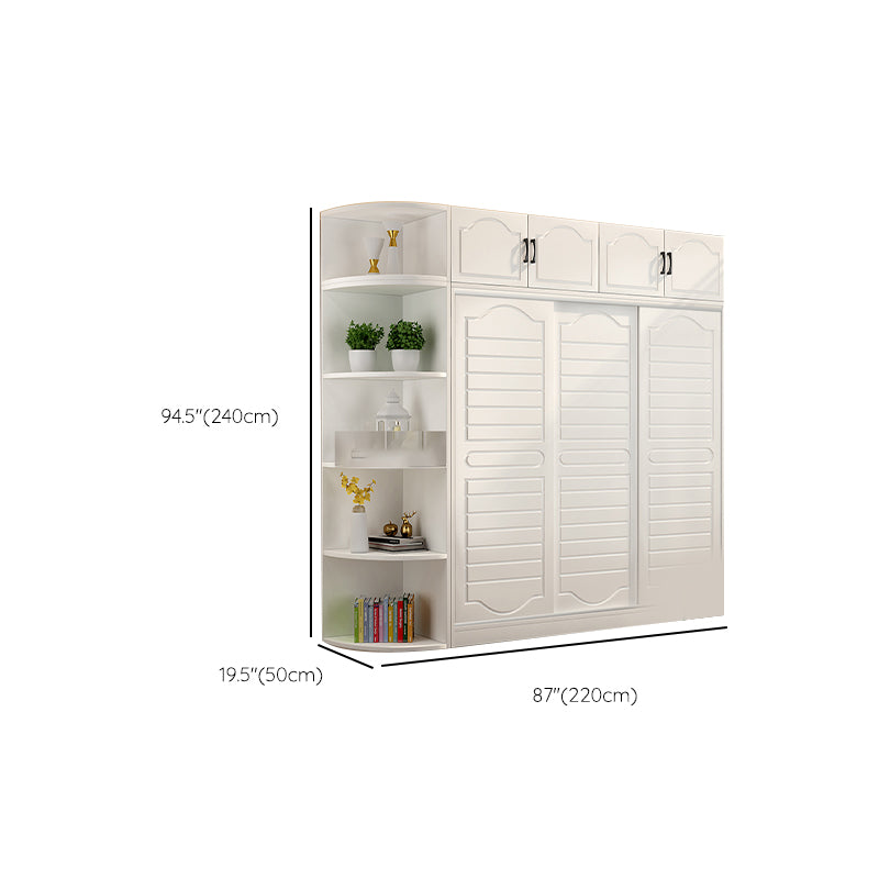 Modern White Wood Frame Wardrobe Freestanding Wardrobe with Soft Close Doors