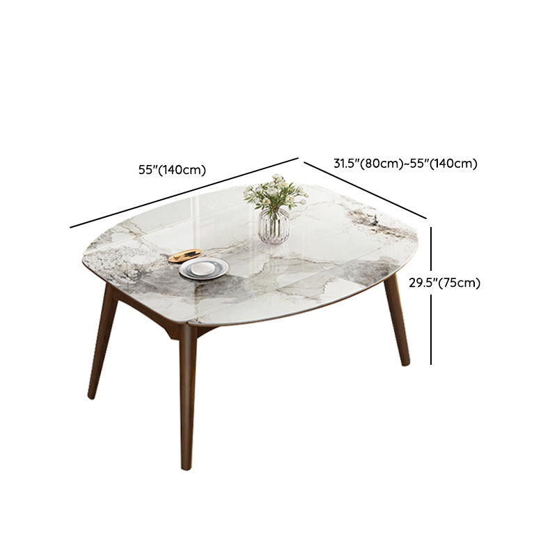 Extendable Sintered Stone Dining Table Set 1/4/7 Pieces Dining Set for Kitchen