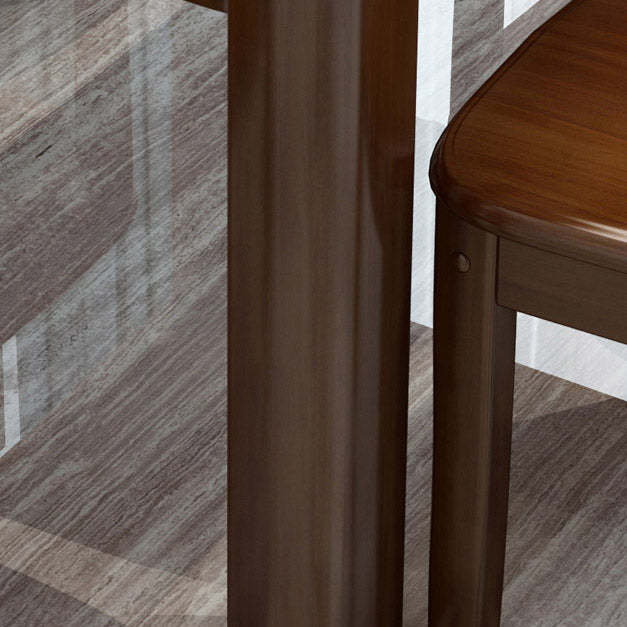 Modern Stone Round Dining Table Rubber Wood Legs for Dining Room
