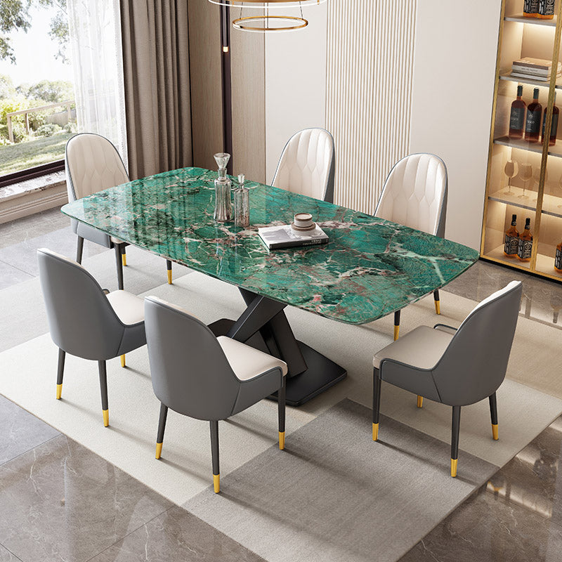 Stone and Metal Dining Room Table Modern Rectangle Dining Site Table