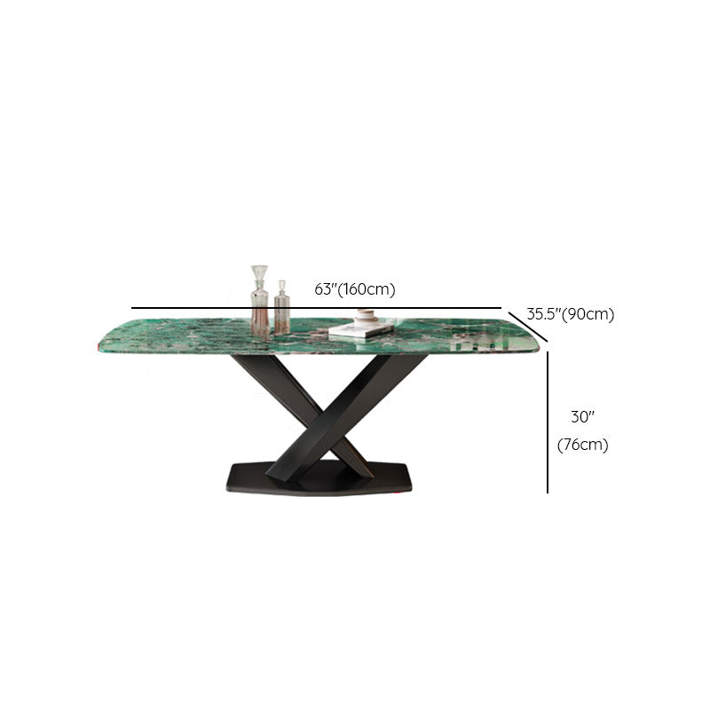 Stone and Metal Dining Room Table Modern Rectangle Dining Site Table