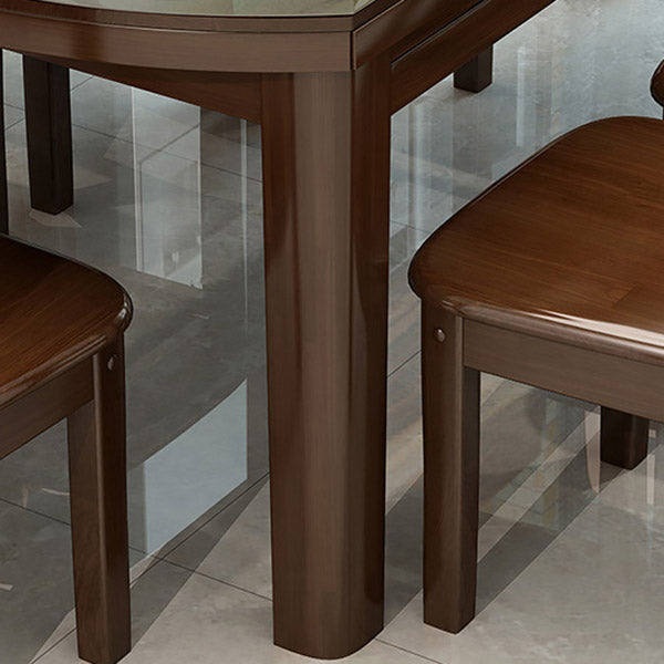 Modern Round Stone Dining Table Rubber Legs Foldable Table for Dining Room
