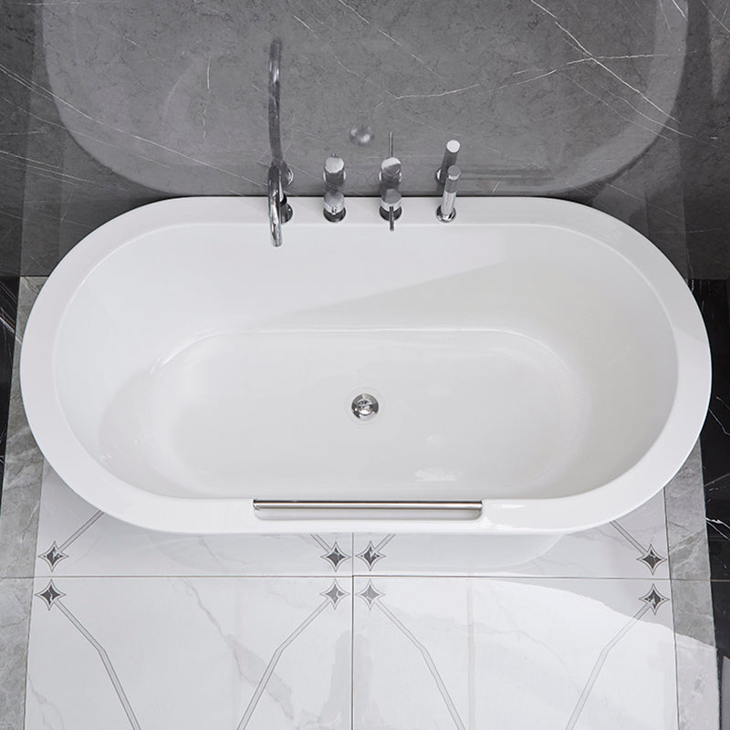 Modern Oval Center Bath Acrylic Freestanding Soaking White Bathtub