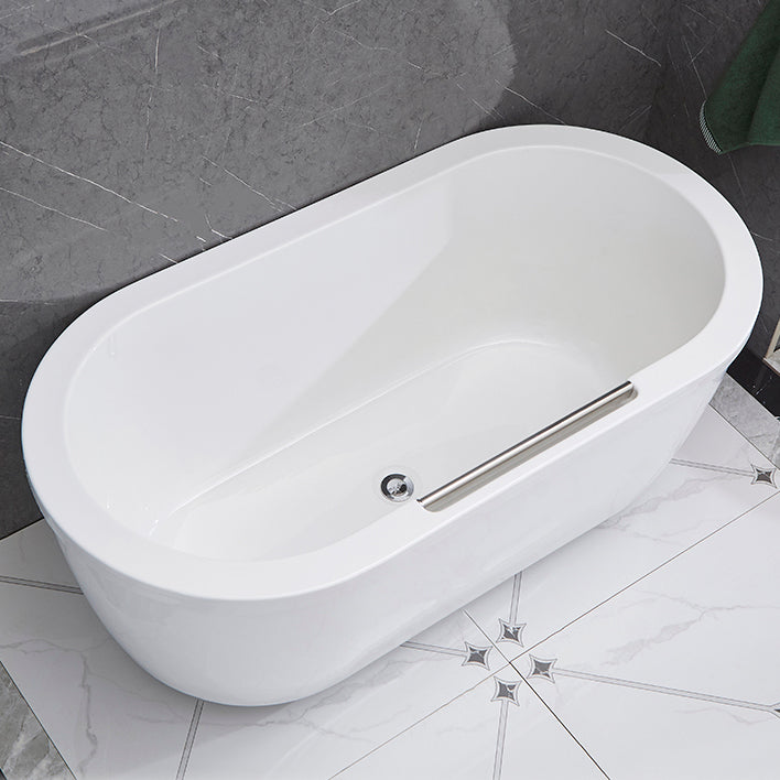 Modern Oval Center Bath Acrylic Freestanding Soaking White Bathtub