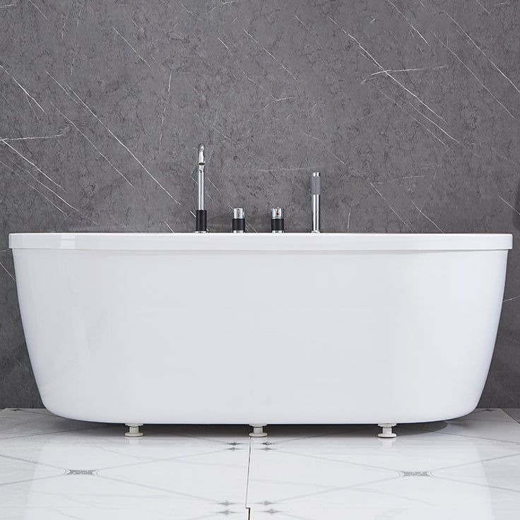 Modern Oval Center Bath Acrylic Freestanding Soaking White Bathtub