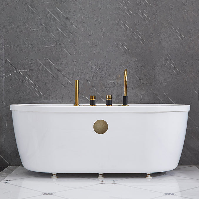 Modern Oval Center Bath Acrylic Freestanding Soaking White Bathtub
