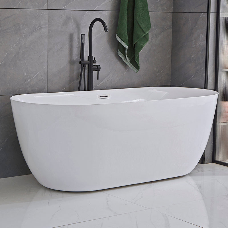 Antique Finish Stand Alone Bathtub Modern Oval Soaking Bath Tub