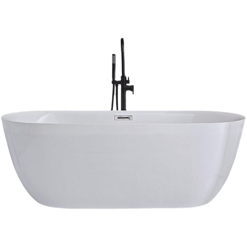 Antique Finish Stand Alone Bathtub Modern Oval Soaking Bath Tub
