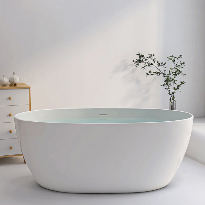 Antique Finish Stand Alone Bath Soaking Modern Oval Bath Tub