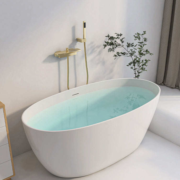 Antique Finish Stand Alone Bath Soaking Modern Oval Bath Tub