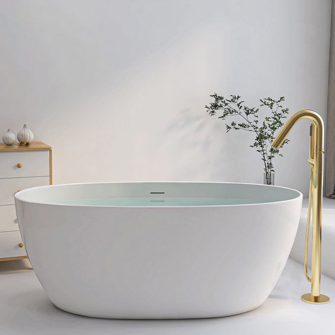 Antique Finish Stand Alone Bath Soaking Modern Oval Bath Tub