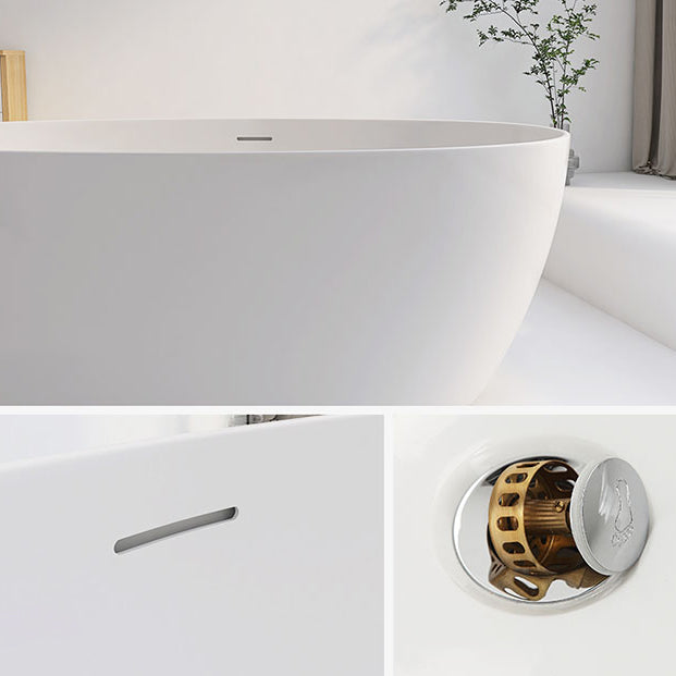 Antique Finish Stand Alone Bath Soaking Modern Oval Bath Tub