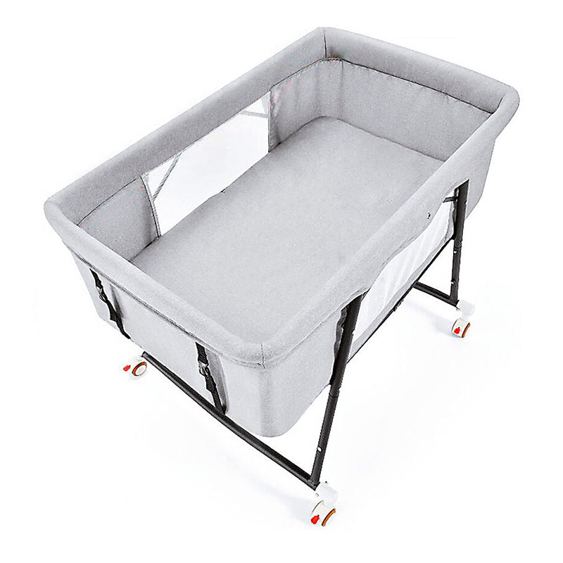 Gliding Crib Cradle Square Metal Cradle with Canopy for Newborn