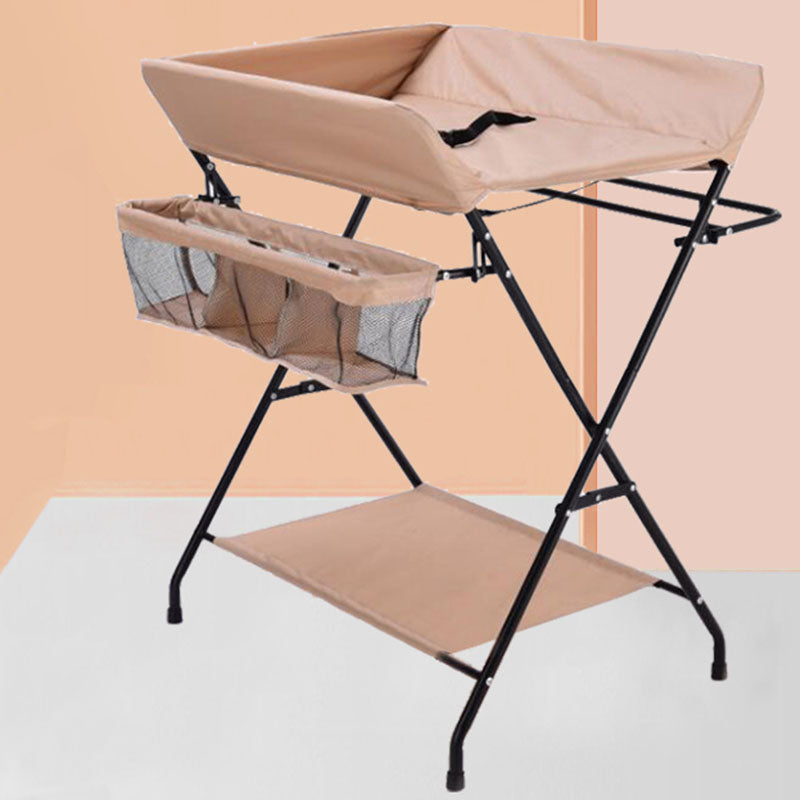 Folding Changing Table Portable Basket Changing Table with Pad