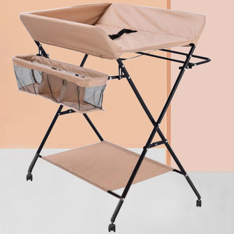 Folding Changing Table Portable Basket Changing Table with Pad