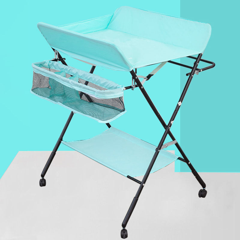 Folding Changing Table Portable Basket Changing Table with Pad