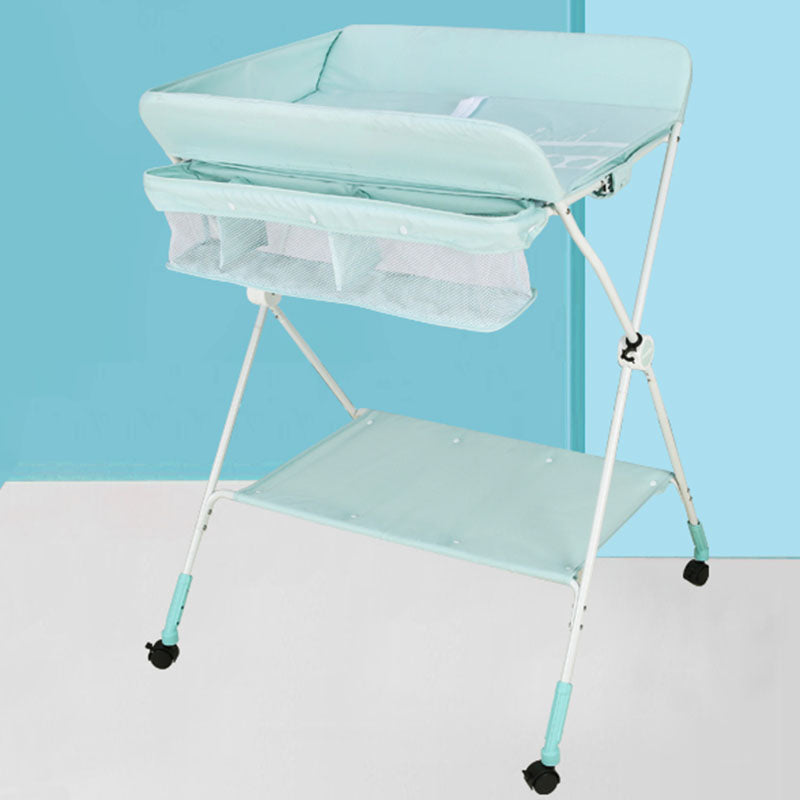 Folding Changing Table Portable Basket Changing Table with Pad