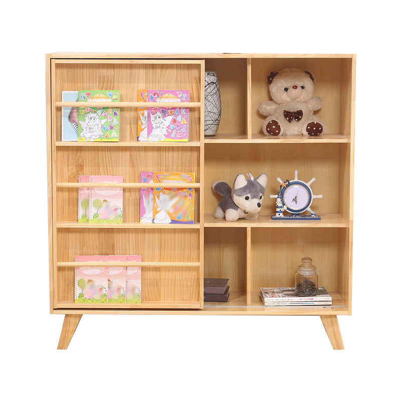 Scandinavian Closed Back Bookshelf Freestanding Book Shelf with 1 Door