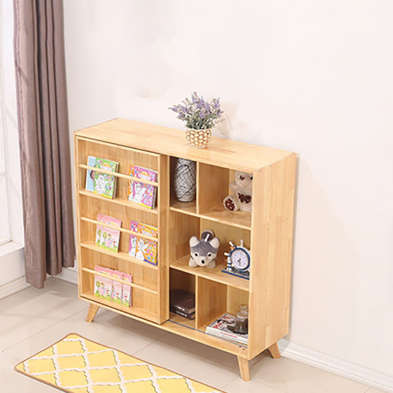 Scandinavian Closed Back Bookshelf Freestanding Book Shelf with 1 Door