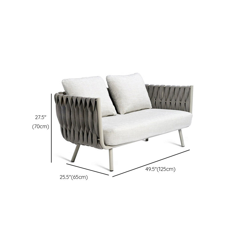 Modern Wicker Patio Sofa No Distressing Outdoor Patio Sofa with Cushions