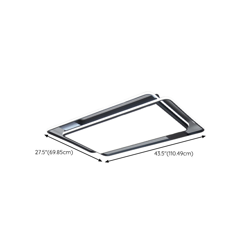 Geometric Flush Mount Contemporary Metal Flush Ceiling Light Fixture in Black