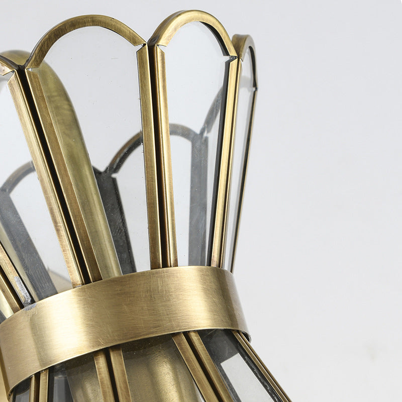 Glass Cone Shape Wall Lighting Modern Style 1 Light Wall Light Sconce in Gold