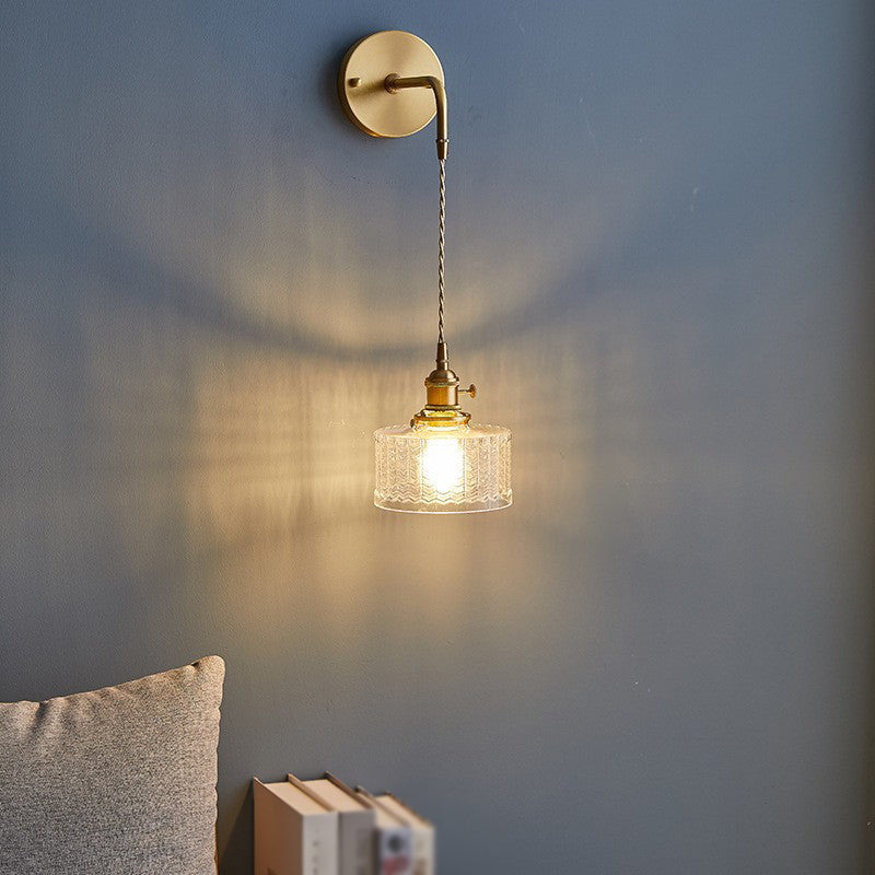 Glass Geometric Shape Wall Lighting Industrial Style 1 Light Wall Light Sconce in Gold