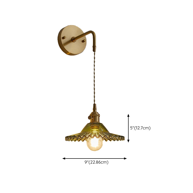 Glass Geometric Shape Wall Lighting Industrial Style 1 Light Wall Light Sconce in Gold