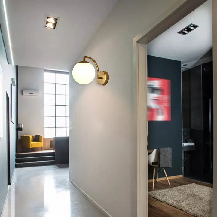 Modern Wall Lamp Glass Shade Wall Vanity Lights for Powder Room Washroom