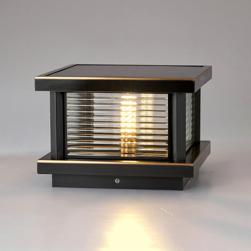 Modern Simple Outdoor Light Square Shape Copper Pillar Lamp for Outdoor